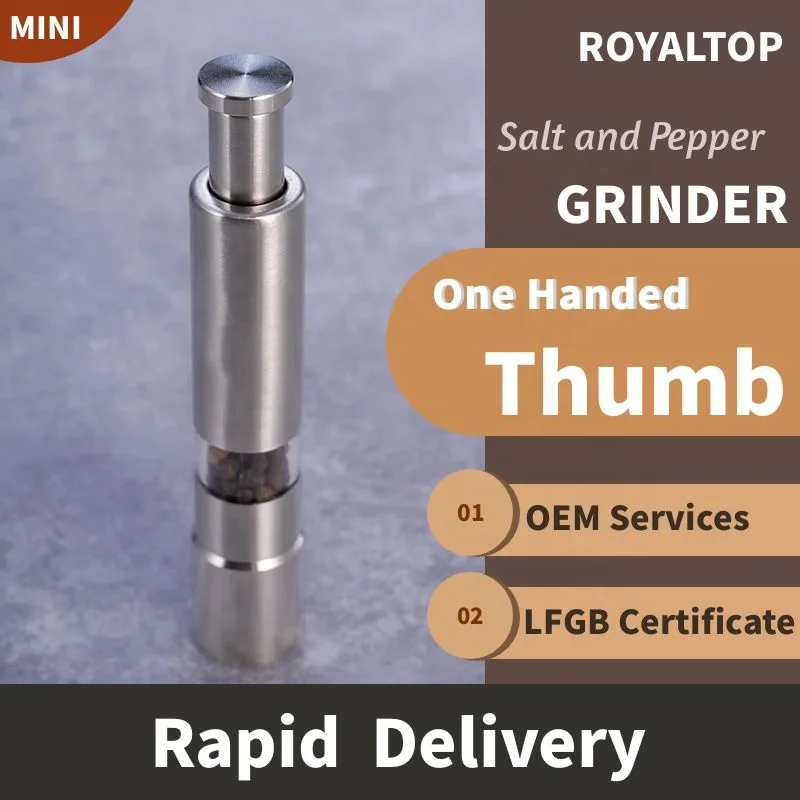 Premium kitchen Grinder stainless steel Spice Shaker Mini salt and pepper Mill for Peppercorns Sea salt Himalayan salt