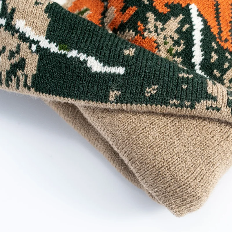 Outdoor Sports Wool Knitted Hat Real Tree Camo Pattern Jacquard Beanie