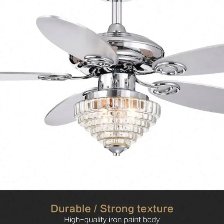 New Design Modern Round Shape Large Size Crystal Chandeliers Ceiling Fan Lights For Home Hotel