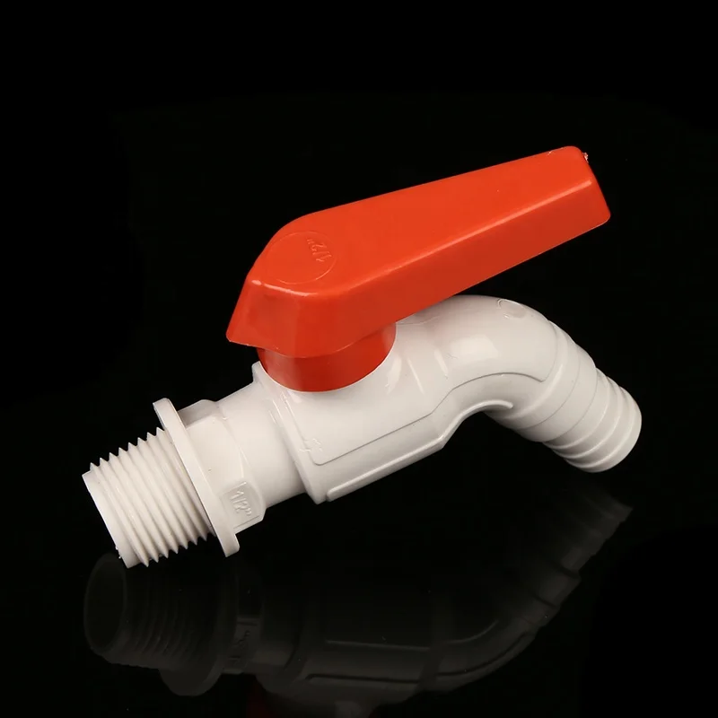 Professional Quality Red Handle Plastic PVC Water Plastic Faucet Tap