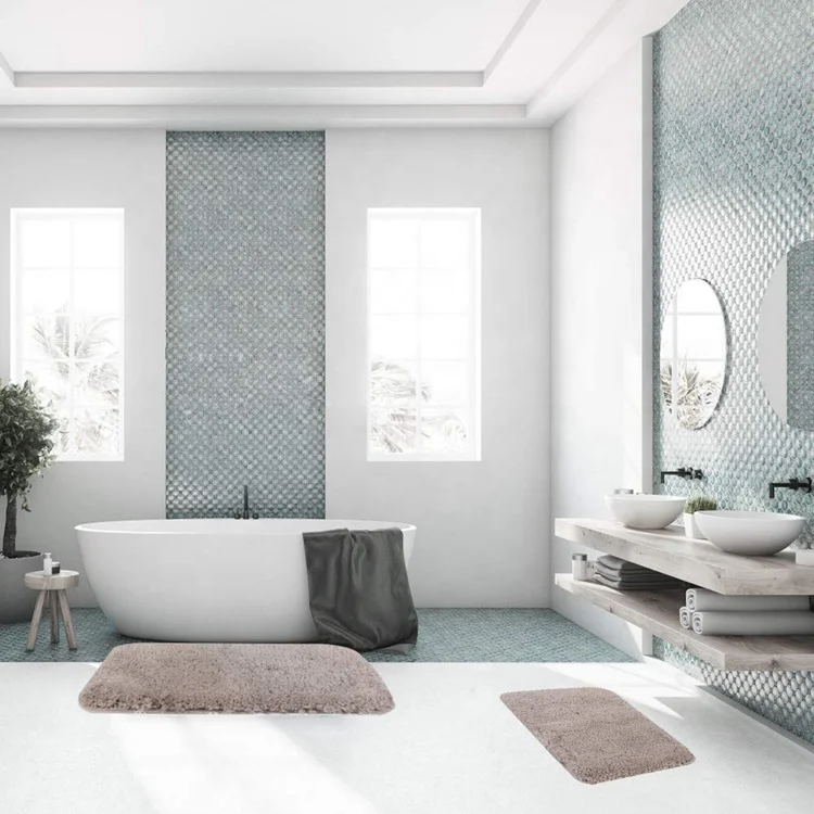 JACKSON Water Absorbent Soft Microfiber Bathroom Rug Machine Washable Bath Mat