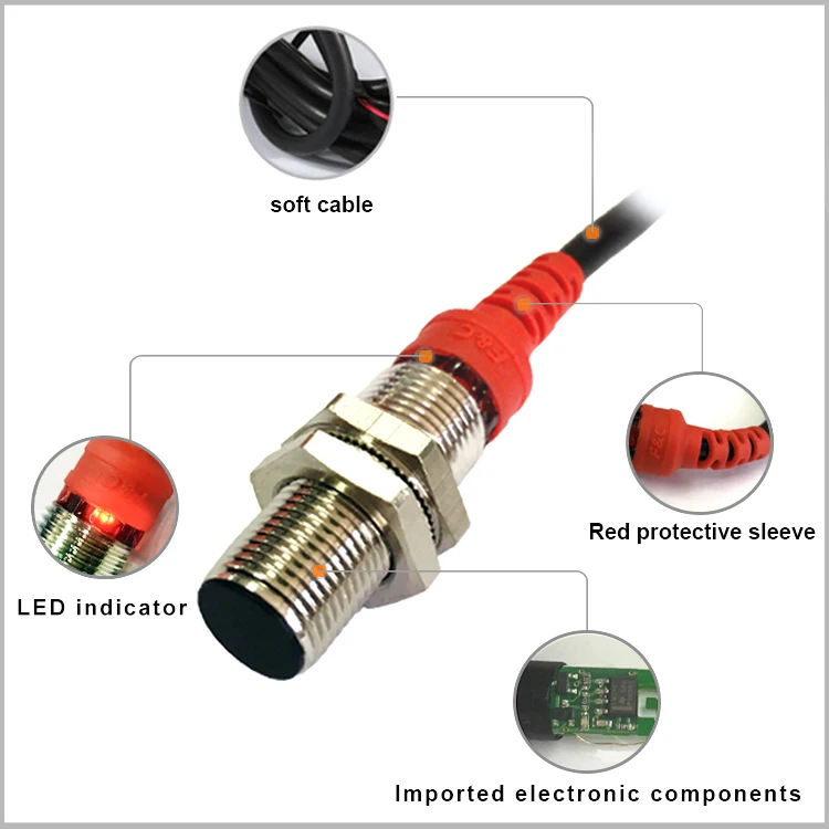 F&C F3C NPN or PNP metal detector positon sensor  M12 inductive proximity switch