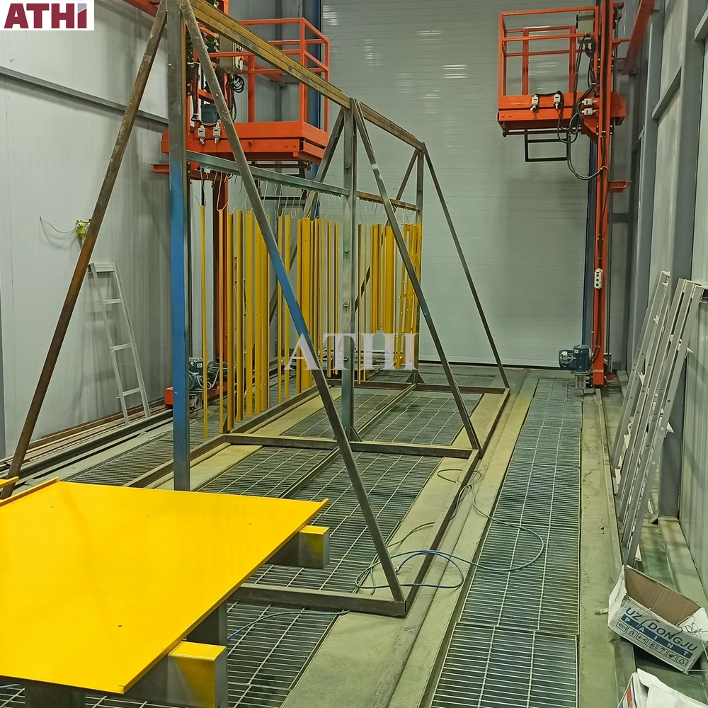 sand blasting room sand blasting booth and painting booth for cleaning and painting the escalator frame and elevator parts