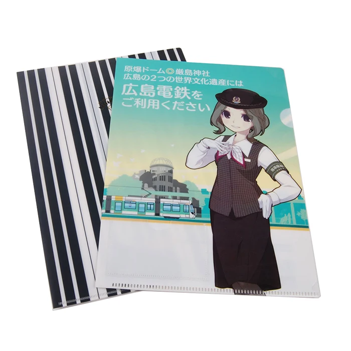 Custom Print A4 Plastic PP Office Supplies Clear L Shape File Transparent Document Folder
