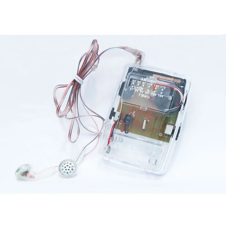 High Sensitivity Cheap AM FM Clear Housing Portable Radio