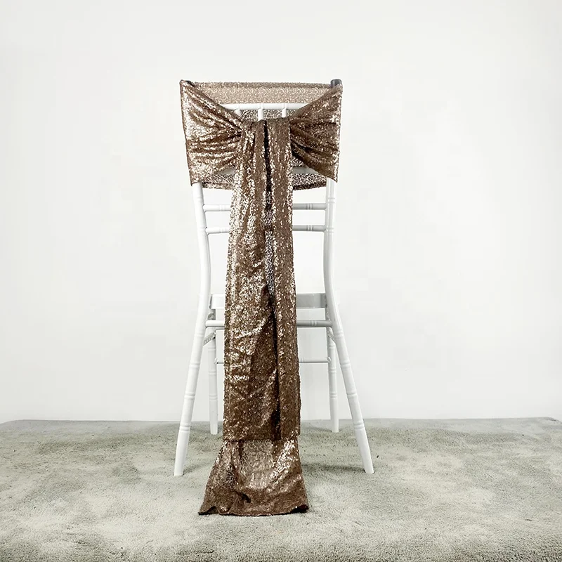 
Glitter Shiny Banquet Chair Sashes Sequin Chiavari Chair Sash for Party 