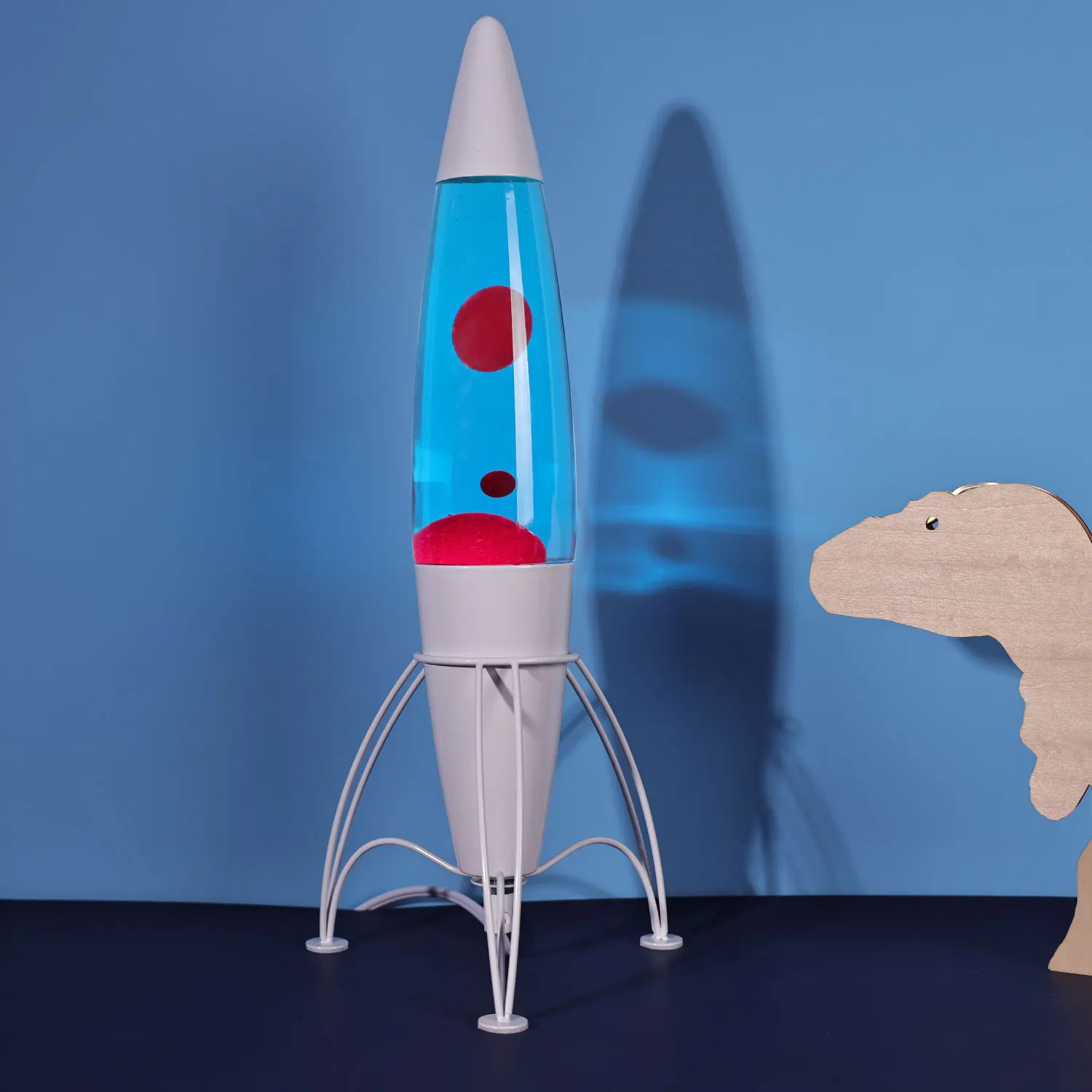 Modern funky lovely relaxation new style color changing rocket novelty plastic motion floating lava lamp
