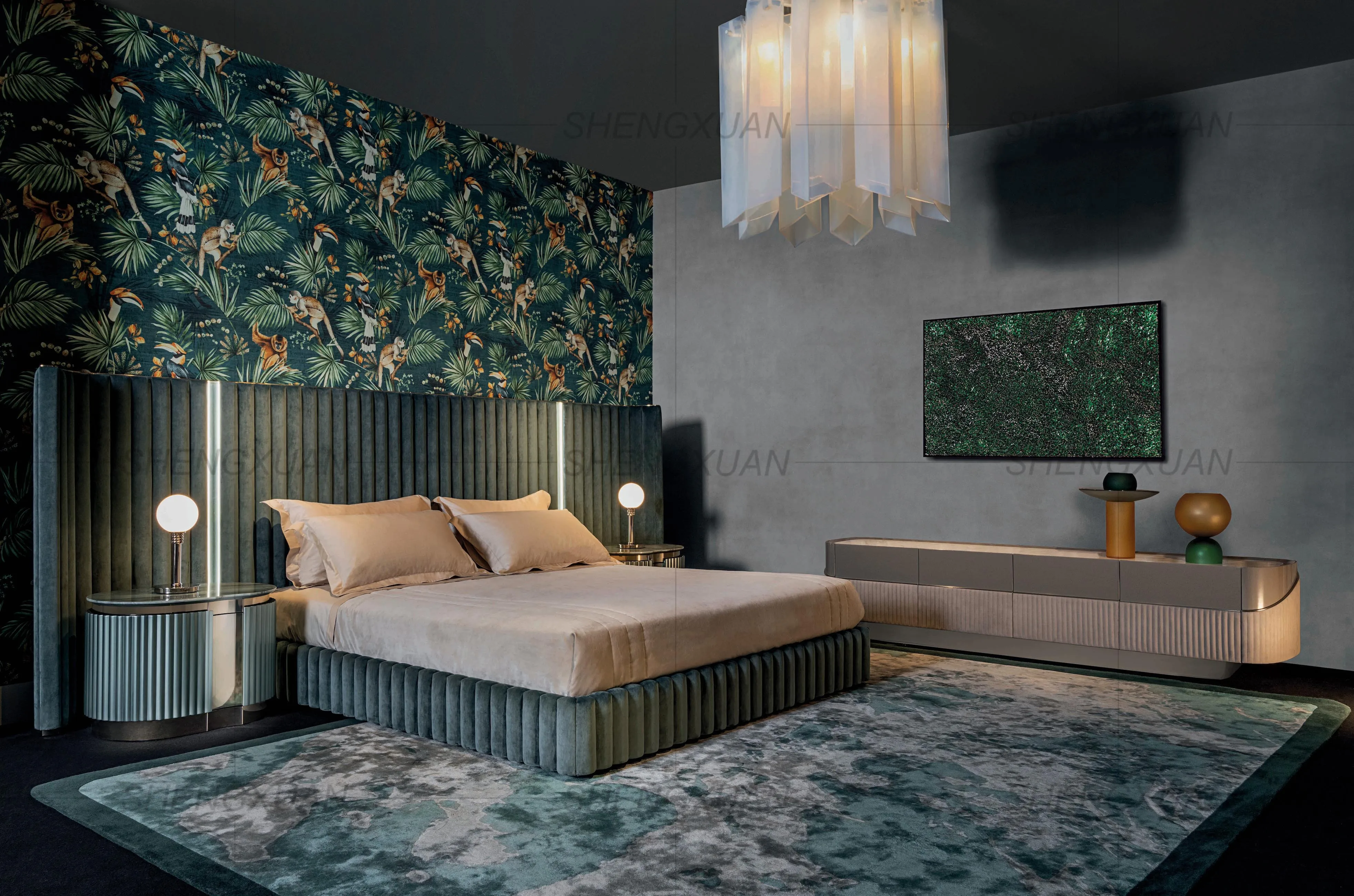 Fabric Velvet Bed Head Board For Bed With Matress Super King Size Bed Frame