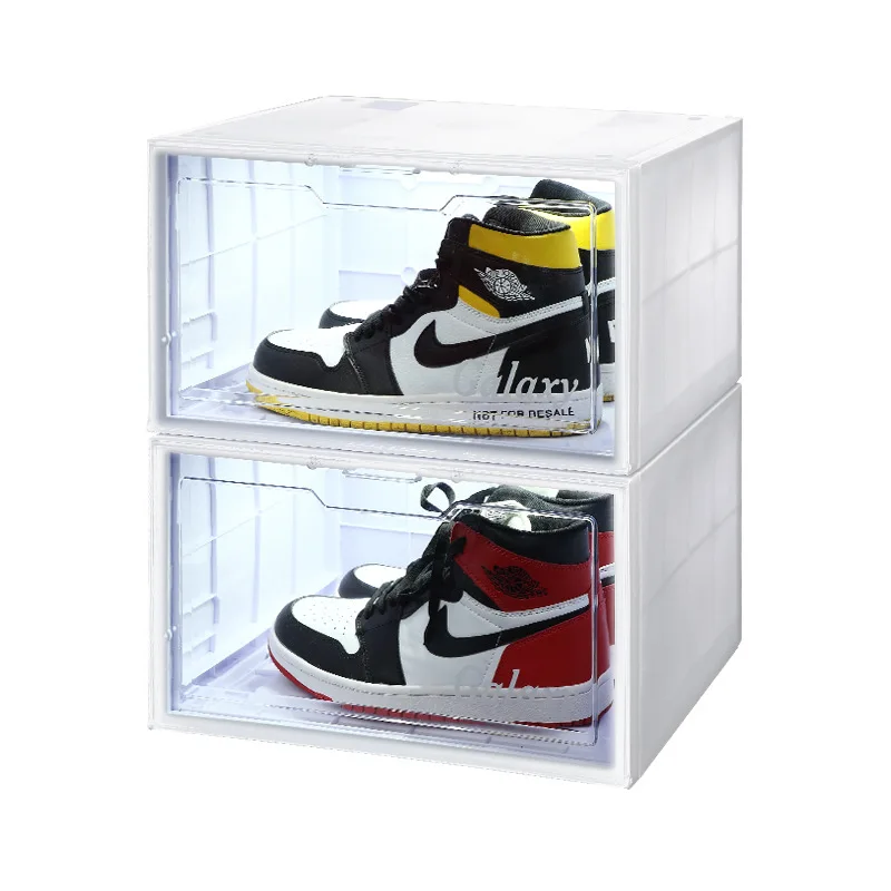Plastic Storage Boxes & Bins acrylic supbro sports shoe stackable storage box with led light parking lot lighting