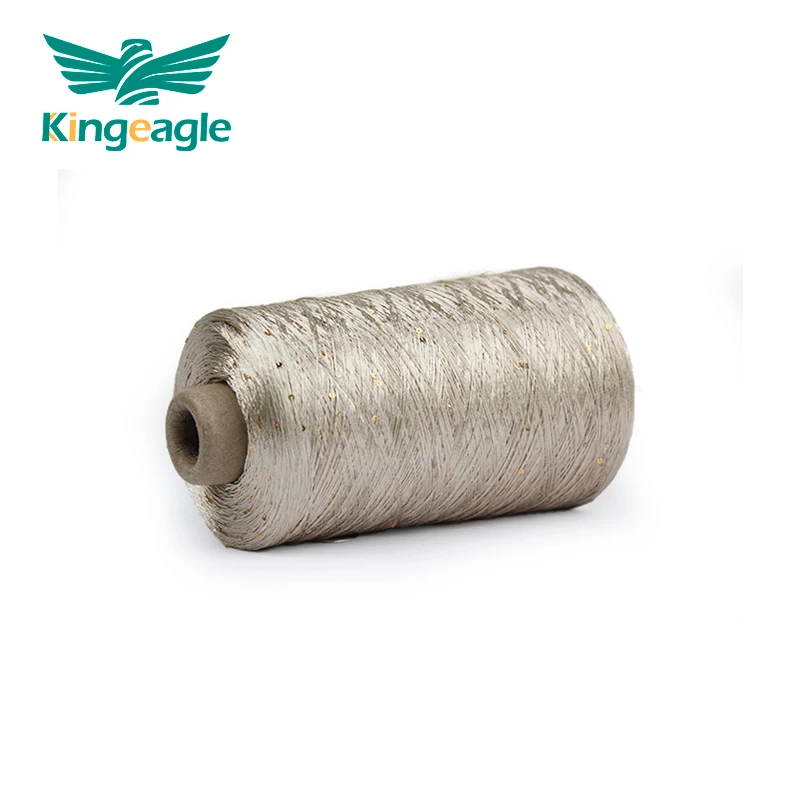 Kingeagle модная 9 нм 2 мм 100% полиэфирная Золотая пряжа с блестками для вязания
