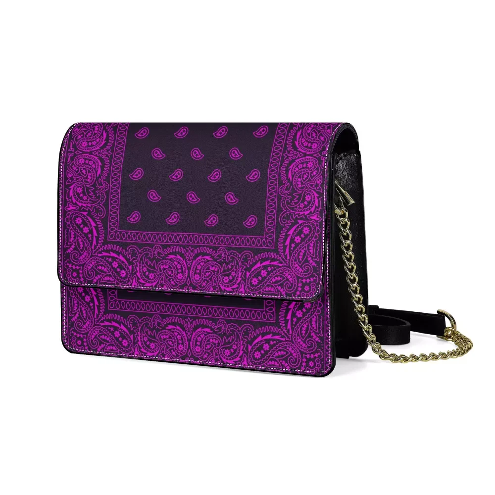 
Personality Fashion Crossbody Bag Women Bag Bandana Print PU Leather For Ladies Low MOQ Custom Classic Shoulder Bag 