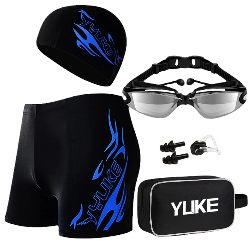 Wholesale 3 Pieces Swim Wear with Men Swimming Cap& Swim Trunks &swim Glasses