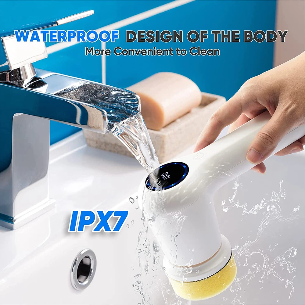 GEERLEPOL Mini USB Electric Automatic Rotating Spin Scrubber Bathroom Cleaning Brush OEM Wholesale 2000mah Cleaning Equipment