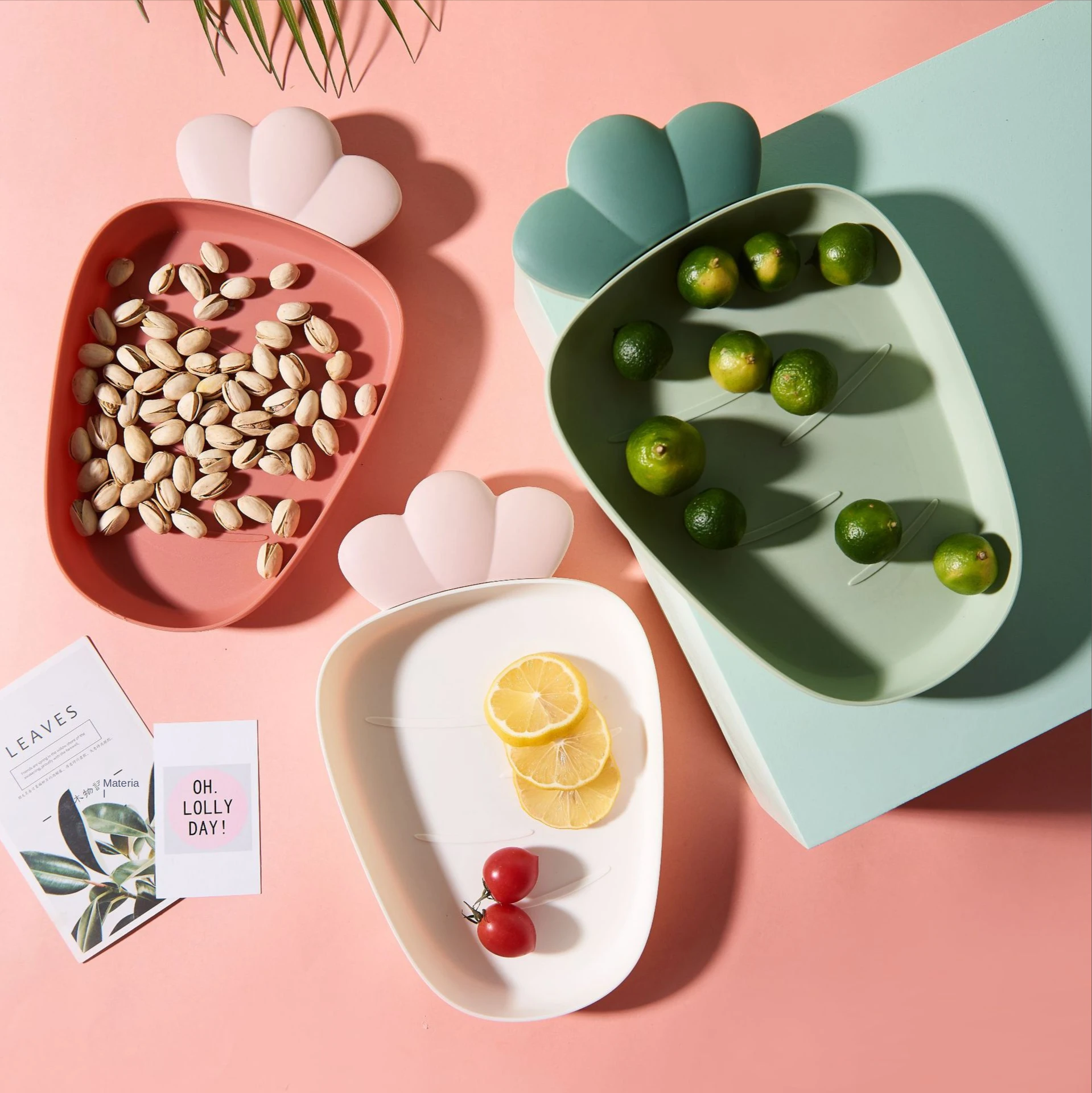 Cute Radish Plastic Tray Nordic Style Home Modern Living Room Fruit Tray Creative Snacks Dessert Cake Dried Fruit Tray