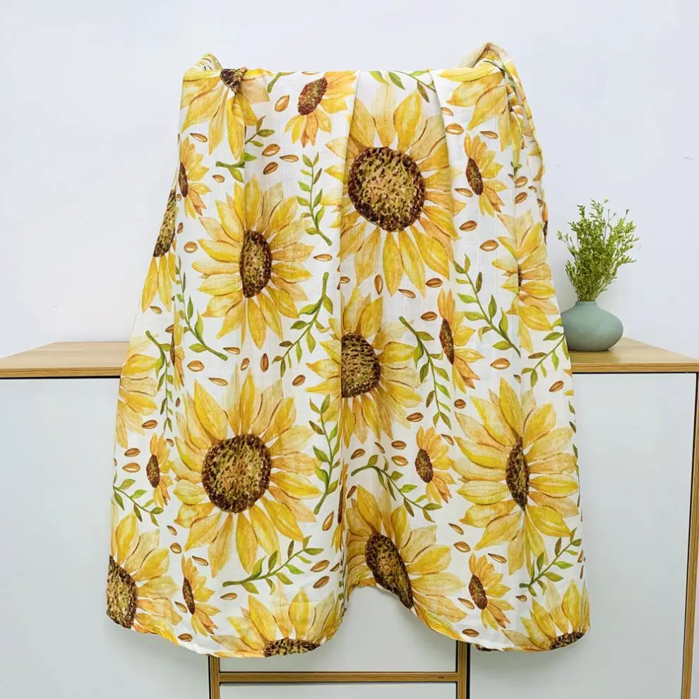 CHEER Manufacturer Oem Blankets for Babies Wholesale Flower Print Competitive Price Muslin Baby Blanket