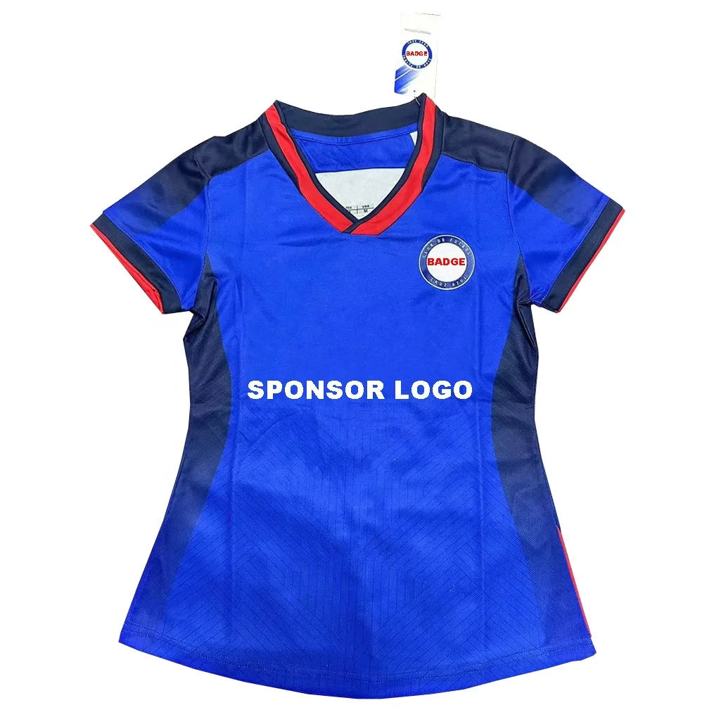 New Women Uniform Soccer Jersey Female Blue Shirt