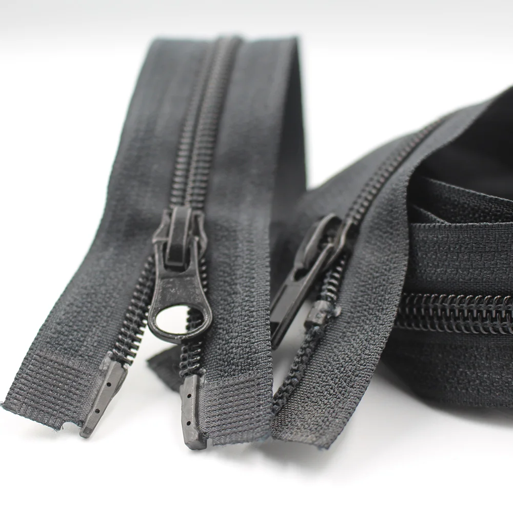 #5 two way (2 way) with plastic stopper open end nylon zipper silver teeth for sale zipper for clothes