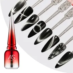 AS Newest Silver Crystal Cat Eye Gel Nail Polish Wholesale Nail Supplies Gel Polish Glitter Colors