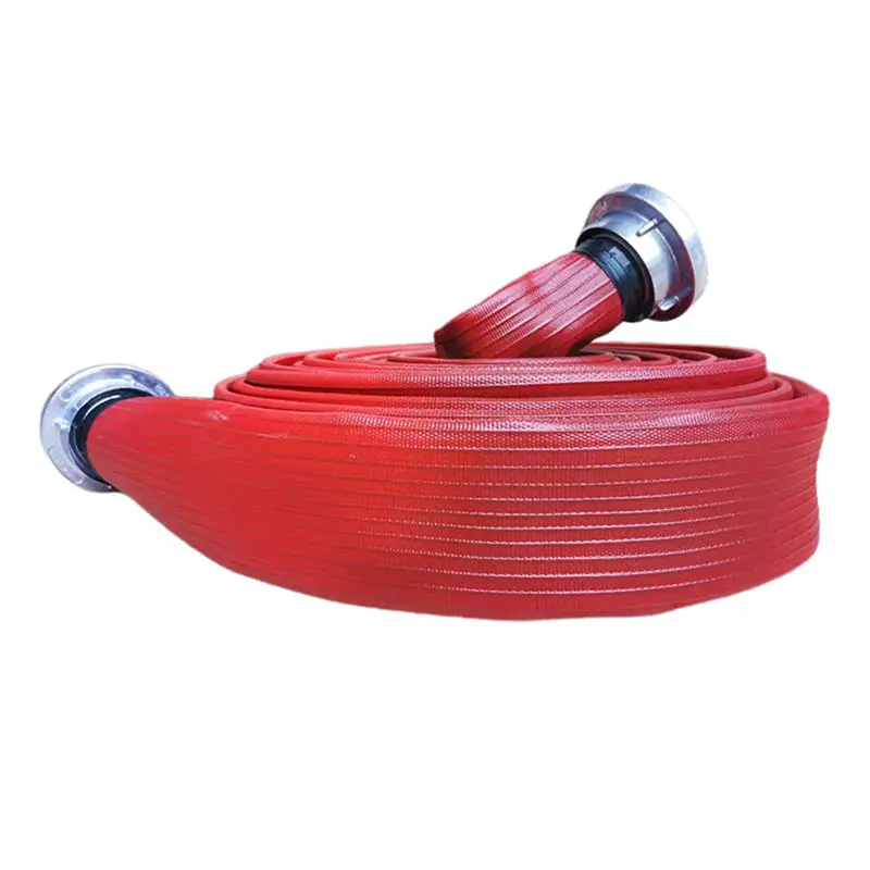 Red PVC/TPU Rubber Lay-Flat Fire Hose with Coupling/Connector Essential Equipment & Accessory for Firefighting