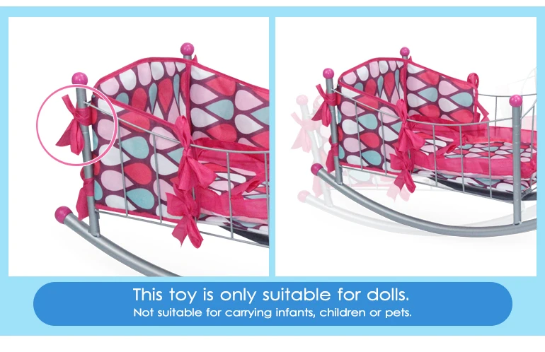 Fei li toys baby doll cradle fit 18 inches dolls  doll Furniture Toys Set