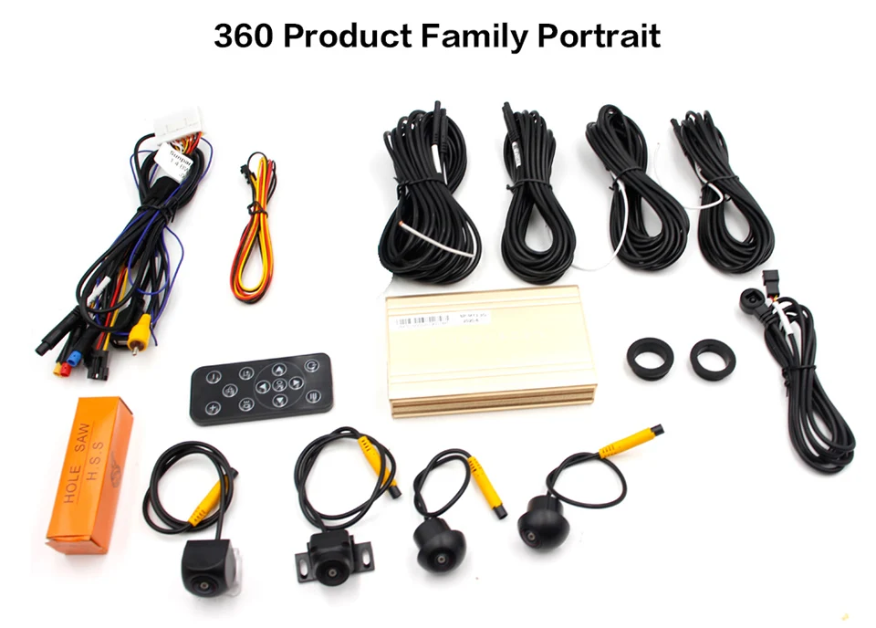 3D 1080P HD 360 Degree Bird View Surround System Panoramic View All Round View DVR Camera Quad-Core CPU 30 Car Model Optional