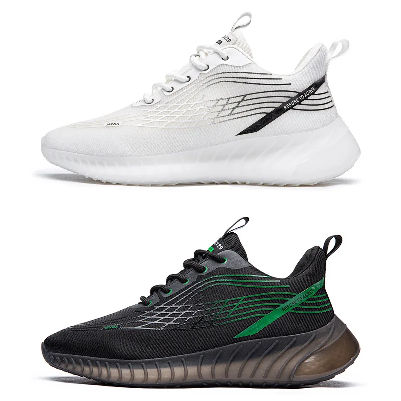 Ultralight Sport Shoes Mesh Fly knit Men Casual Running Sneakers Latex insole Wholesale Man sport trainers OEM factory