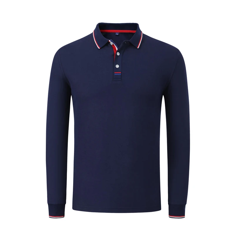 Wholesale high quality long sleeve 100% cotton t shirt for men blank polo t shirt