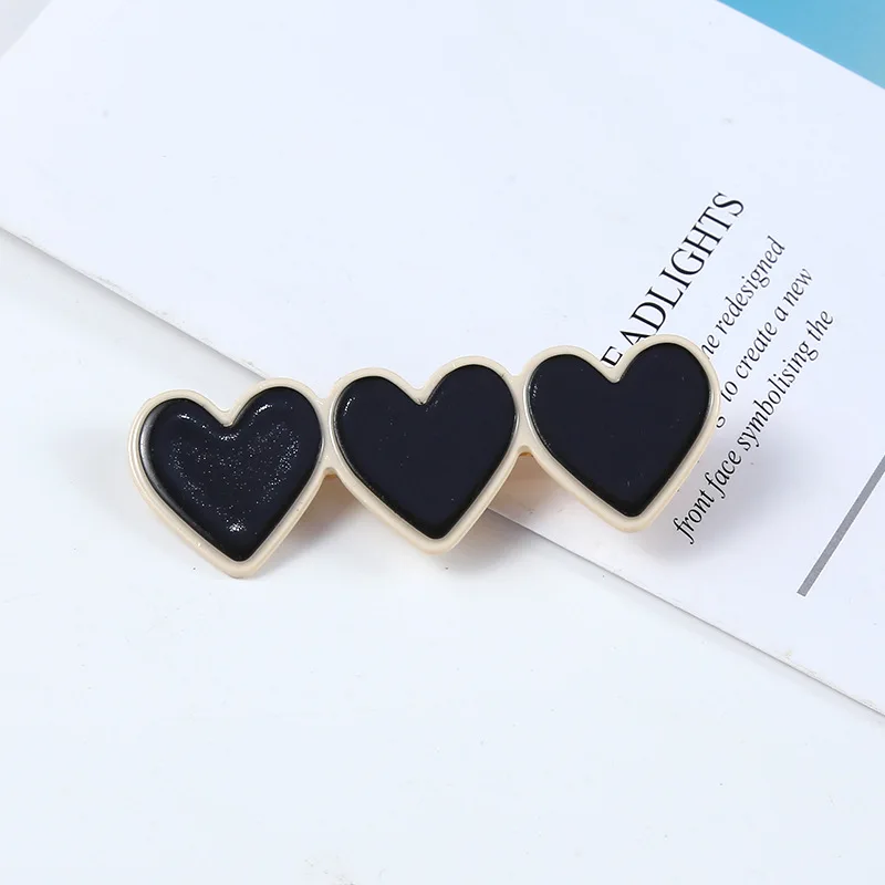 Fashion Cute Sweet Styling Makeup Pretty Lovely Smile Face Heart Alligator Makeup Hair Clips Custom LOGO