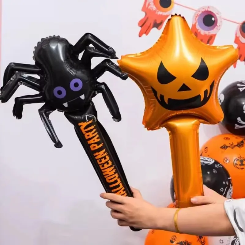 Halloween Balloon Pumpkin Vampire Ghost Inflatable Foil Balloon Kid Gifts Handheld Balloon Halloween Party Decoration Supplies
