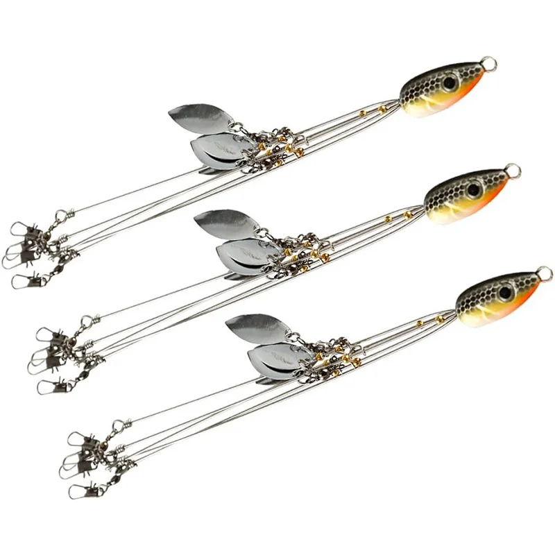 5 Arms Alabama Umbrella Rig Fishing Ultralight Tripod Bass Lures Bait Kit Junior Ultralight Willow Blade Multi-Lure Rig