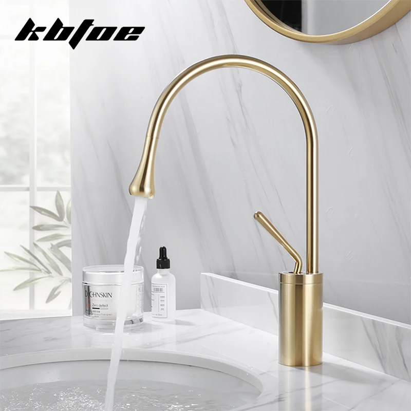SD0503 Deck Mounted Basin Faucet Brass 360 Degree Rotation Sink Mixer Crane Tap Bathroom Basin Faucet