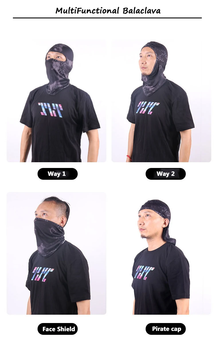 Sport Motorcycle Multifunctional custom logo Full Face Shield Cover Mask bandana Sublimation print Cycling balaclava