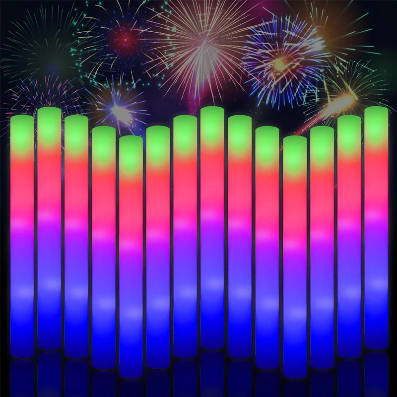 Factory Custom Led Foam Glow Sticks 3 Modes Color Changing Party Wedding Glow Sticks Flashing Luminous Sticks