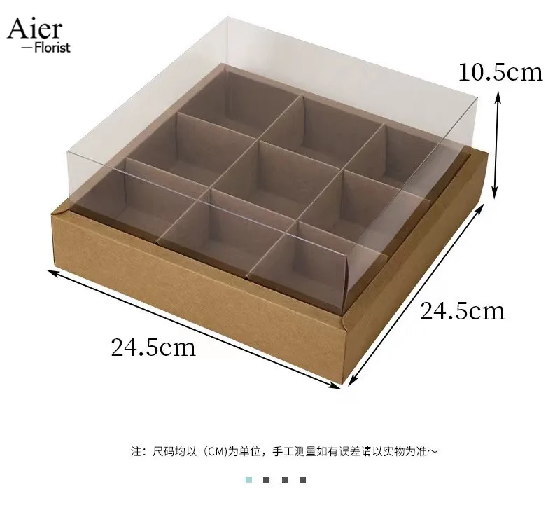 Aierflorist 2023 Hotselling Lattice Dessert Packaging Box Fruit Packing Box Mousse Cup Cake Pastry Packaging Boxes Food Fashion