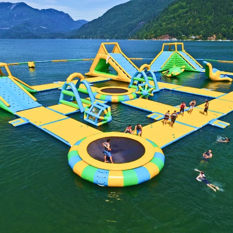 Custom commercial team building activities playground game water challenge inflatable water obstacle course