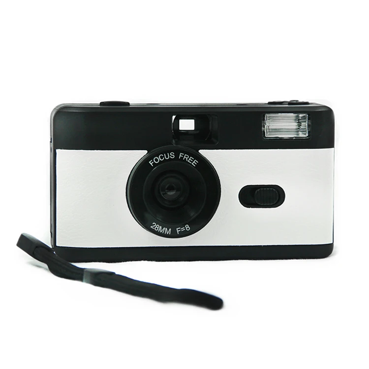 Beestar Plastic Fixed Focus Manual Vintage Pure Color black color Mini 35mm Film Camera Instant Camera with flash
