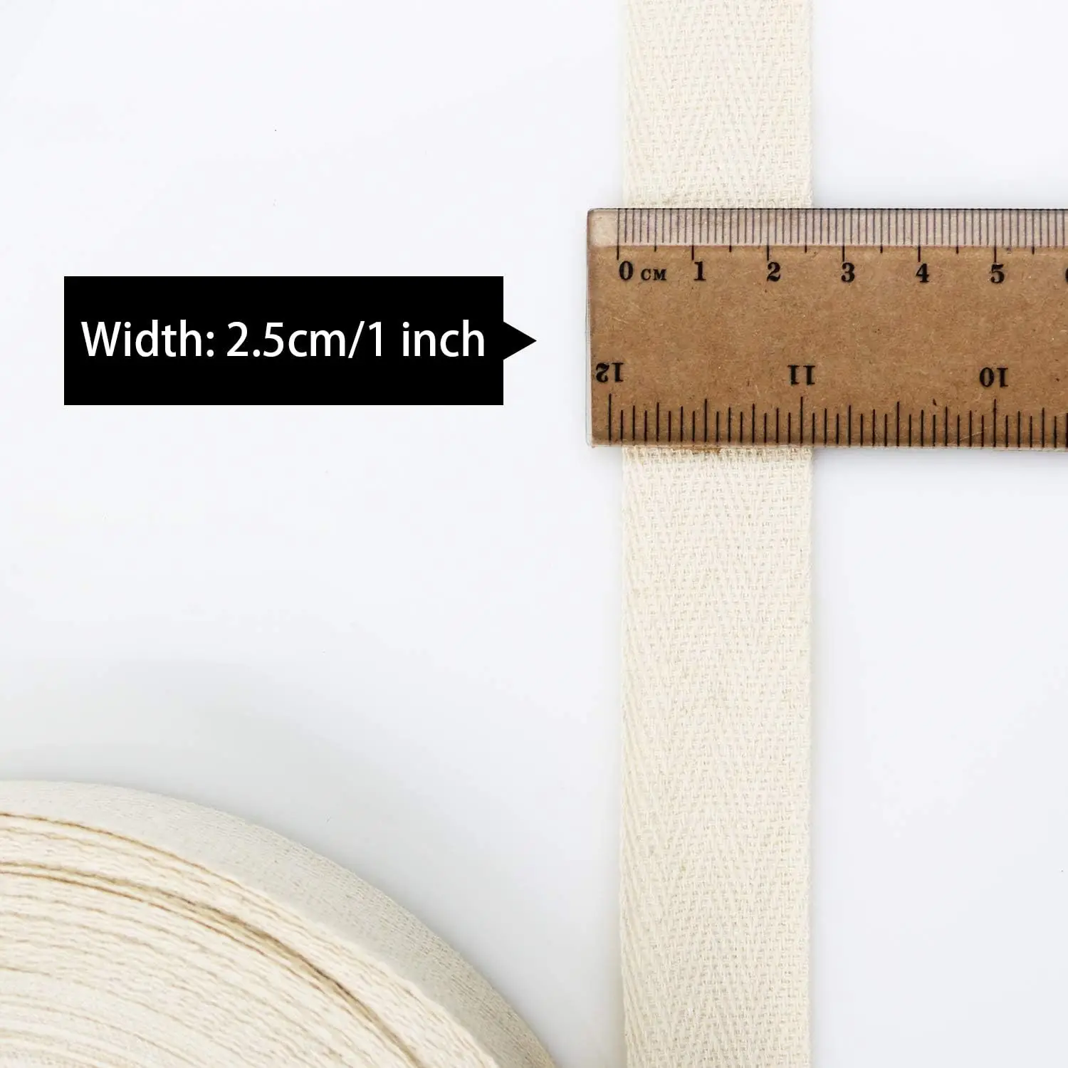 Eco-Friendly Custom Printed Organic Gift Herringbone Pattern Cotton Tape Ribbon