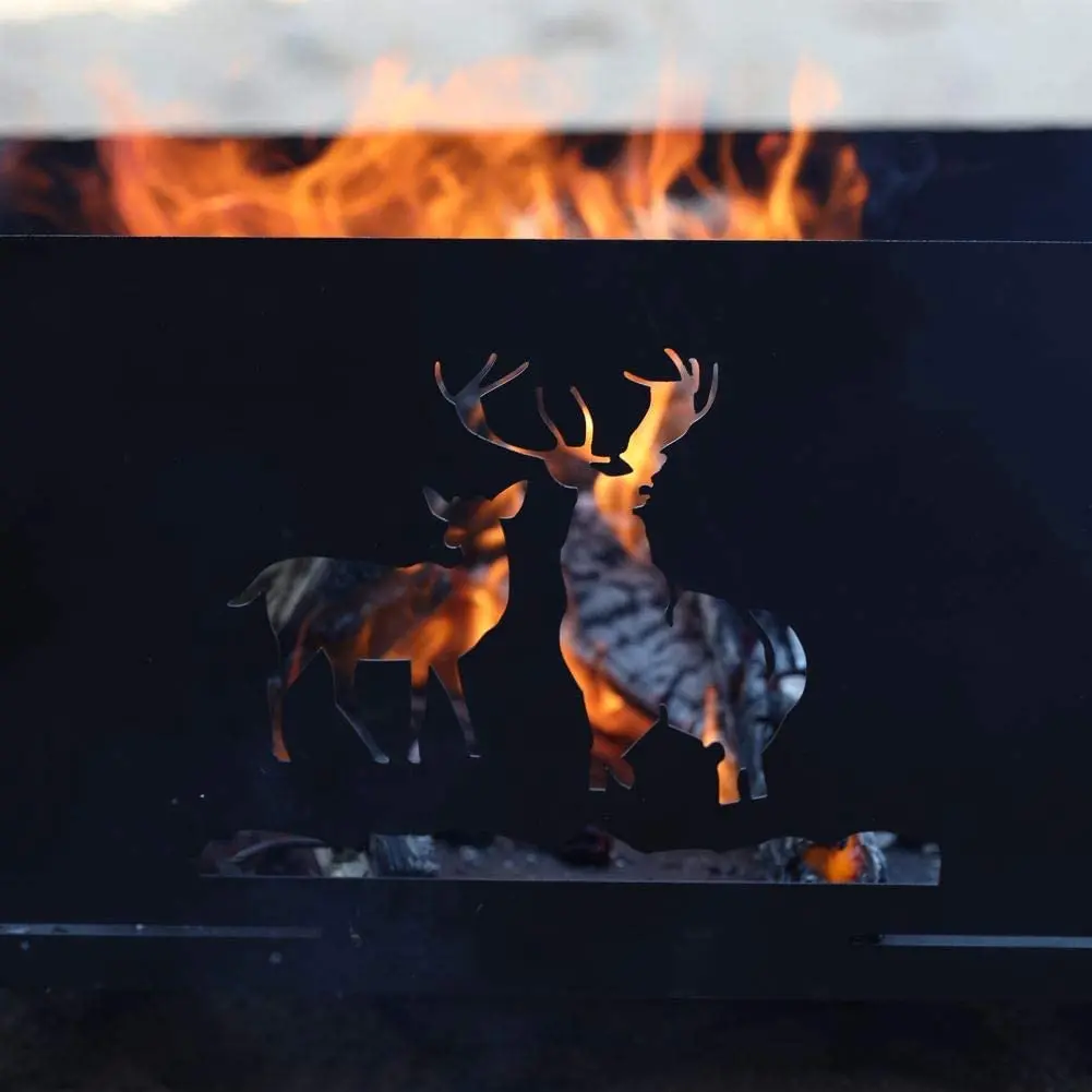 Factory wholesale 15.8 inch collapsible patio fire pit rings Outdoor camping wood burning metal fire pit liner