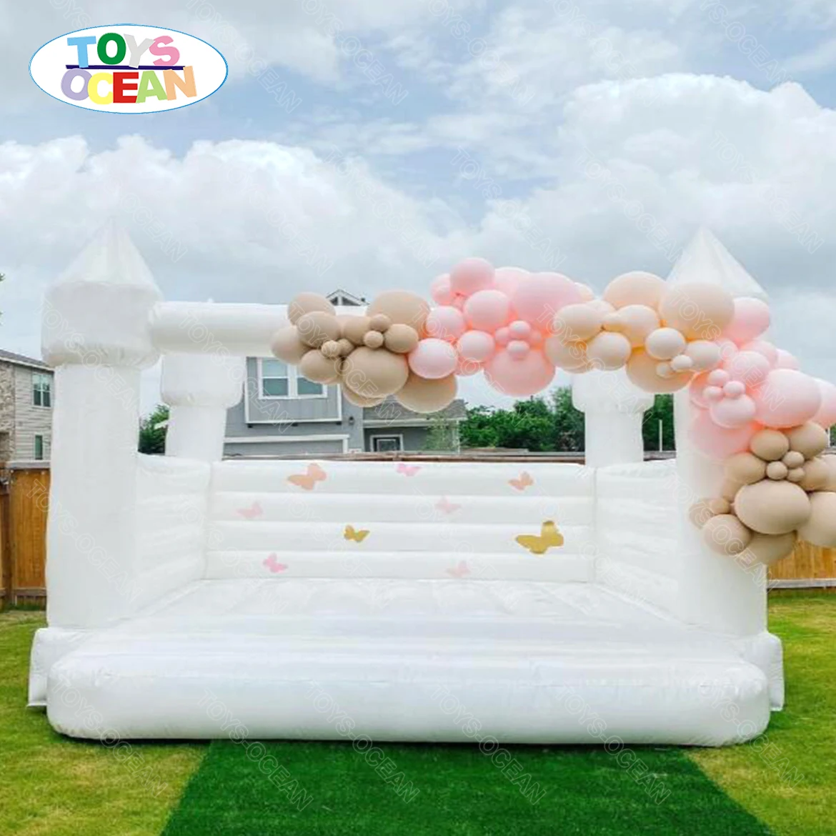 
New Commercial White Bouncy Castle Wedding Inflatable Bounce House Bouncy Jumping Bouncer for Sale 