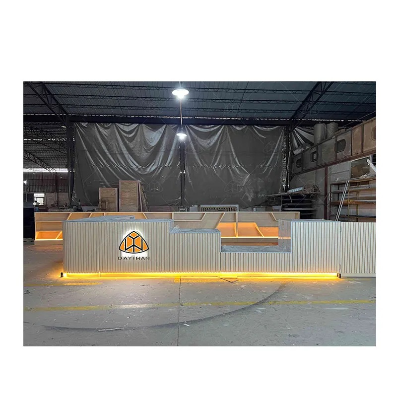 Retro Coffee Shop Counter Design Commercial Cafe Counter Modern Hotel Coffee Furniture Bar Counter For Sale