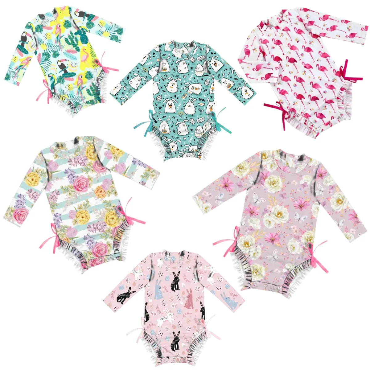 2023 Kids Bathing baby girl swimsuit Cute customized bikini swim suits for little girls One-piece summer swimwear girls 1-5Y