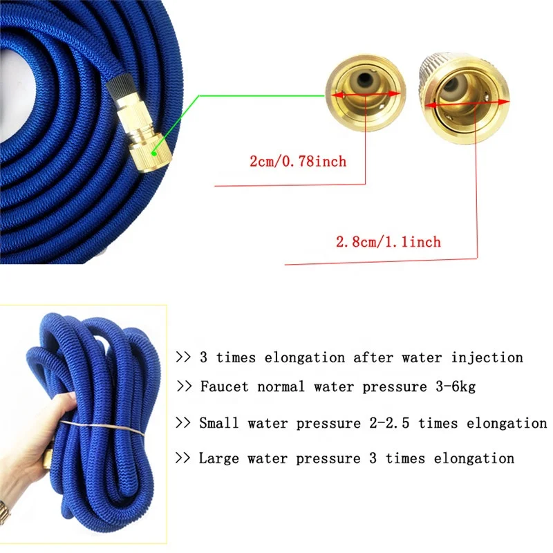 Garden Watering Hose Alloy Nozzle 2 layers High Pressure wash car water expand Garden hose water spray gun garden