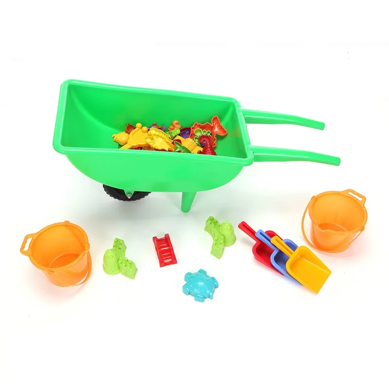 Cheap Outdoor Plastic Wheelbarrow for Preschool Kids Colorful Amusement Park Facility