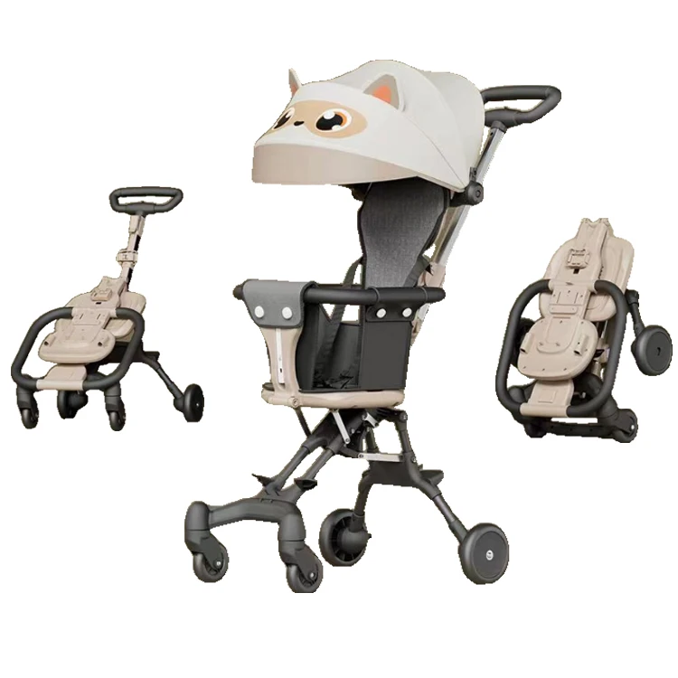 Baby stroller, baby portable one click folding, baby four-wheel stroller Simple and compact Light travel