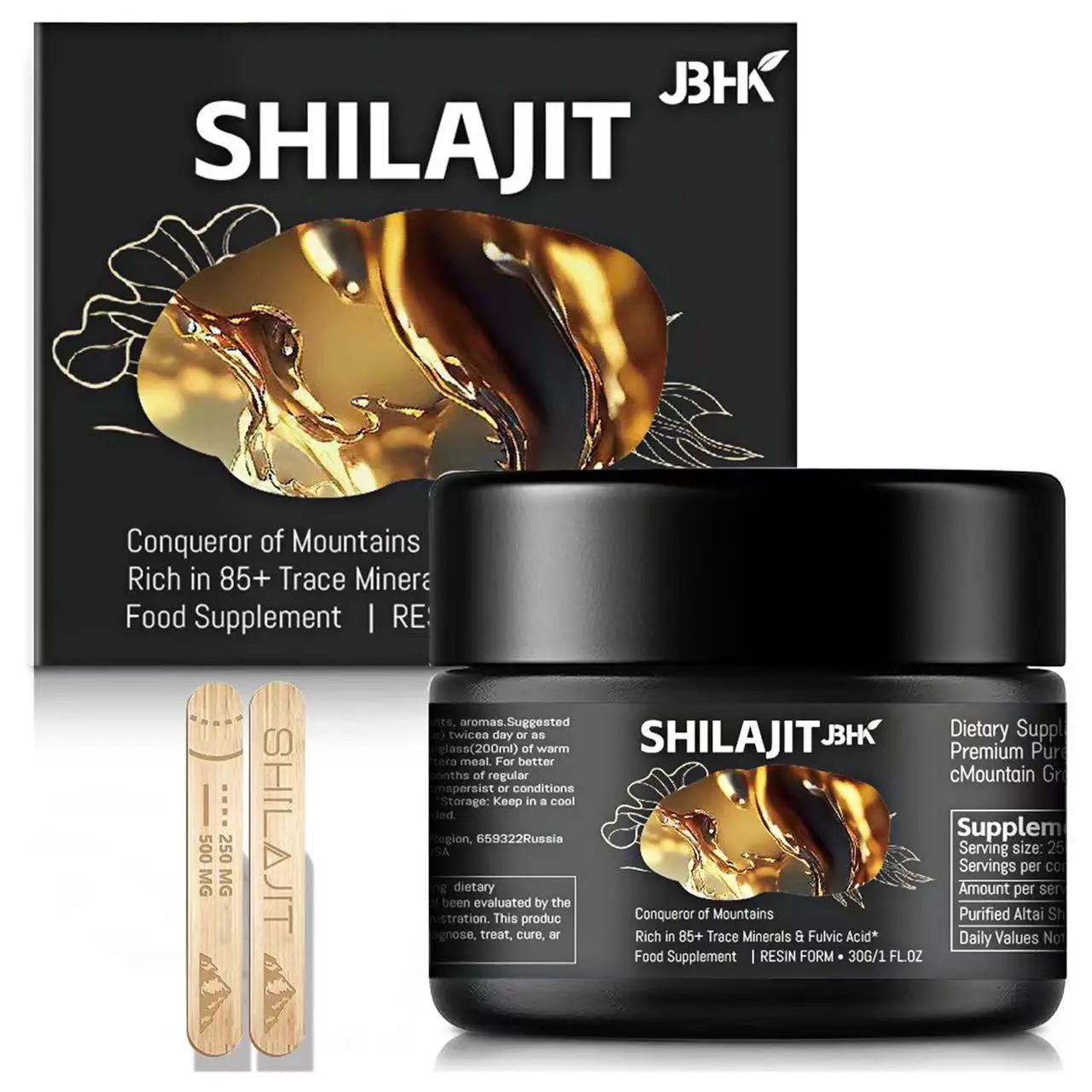 Shilajit Resin with Fulvic Acid Trace Minerals Original Pure Shilajit gel with 85+ Humic Acid Supplement Gel