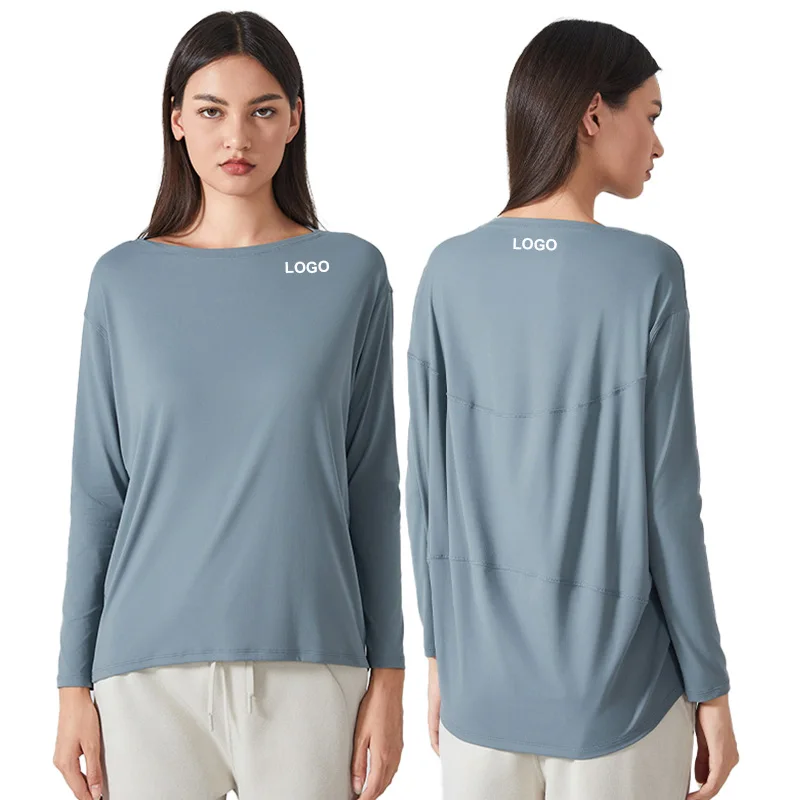 DS010 Women Fall Loose Fit Buttery Soft Long Sleeve Sports T-shirt Naked Feeling Yoga Tops Running Sports Outdoor Wear Shirts