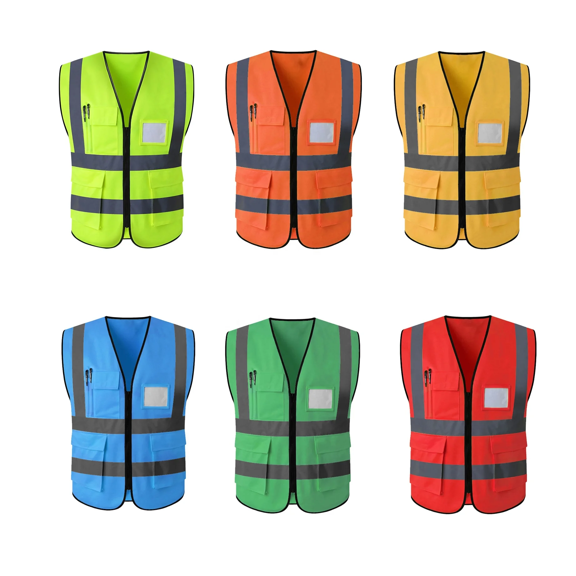  128 см грудь 4X-Large Hi Vis защитный солнцезащитные очки с печатью логотипа на заказ ANSI трикотажного полотна безопасный светоотражающий желет 2-дюймовым серые