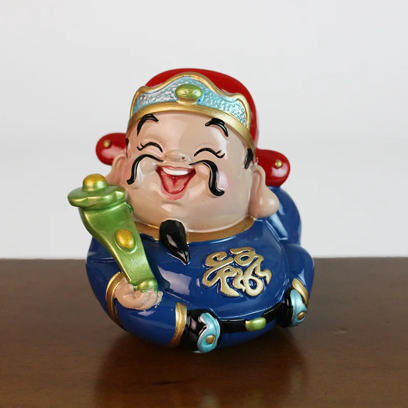 Wholesale Chinese Traditional Culture Design Resin Figurine,The God of Wealth Resin Statues Sculpture for Home Office Decoration