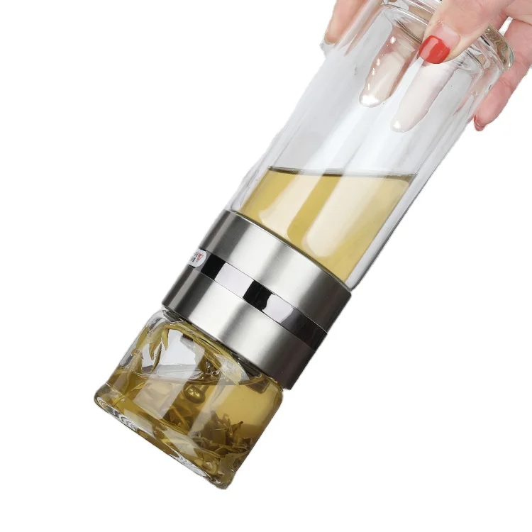 2021 High Quality Heat-resistant Outdoor Sports Drinking Bottle Travel Glass Tea Bottle With Tea Infuser