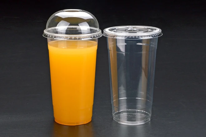 wholesale custom printed clear milk tea cups transparent cup reusable bubble tea plastic cup with lid